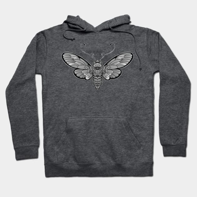 grey moth insect design Hoodie by weilertsen